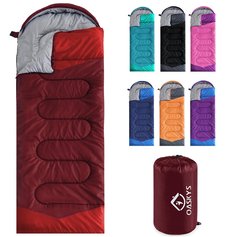oaskys Camping Sleeping Bag - 3 Season Warm & Cool Weather - Summer Spring Fall Lightweight Waterproof for Adults Kids - Camping Gear Equipment, Traveling, and Outdoors - Image 1